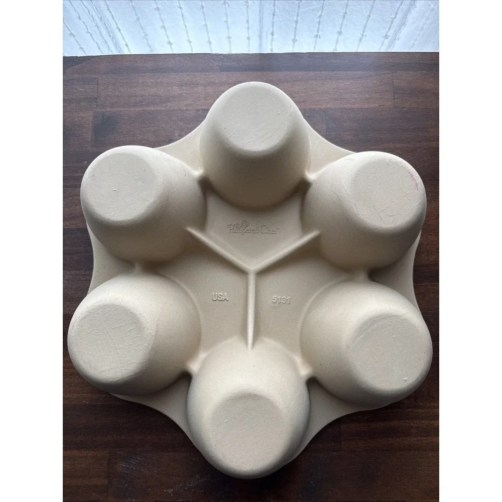 Pampered Chef Stoneware Single Servings 6 Pan Muffin Pot Pie #5131 New USA